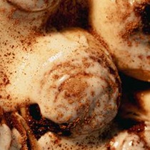 Attempt nine: an iced roll, dusted heavily with cinnamon.